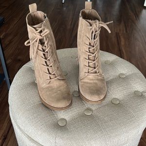 Tan high heel boots